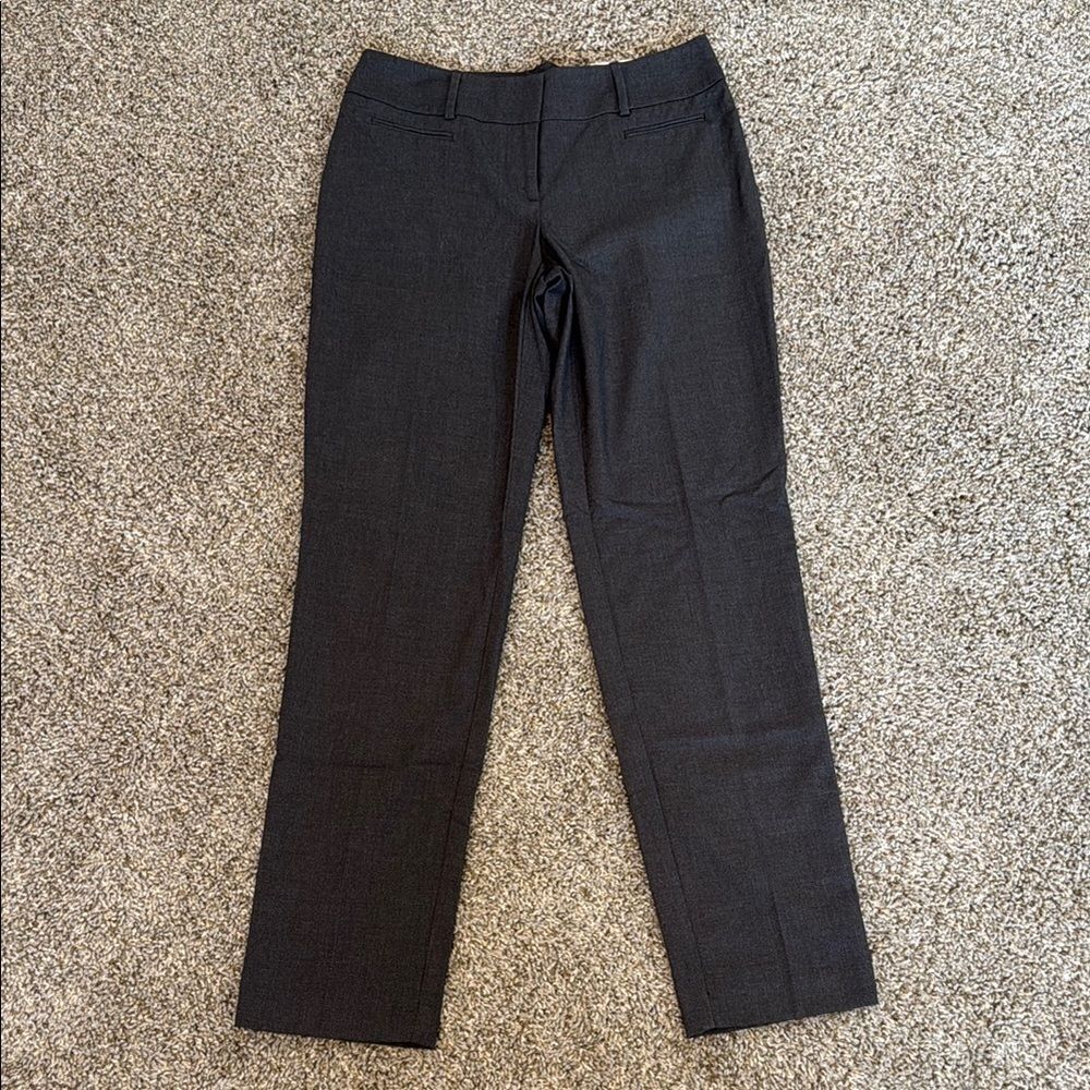 LOFT Gray Curvy Straight Leg Trousers